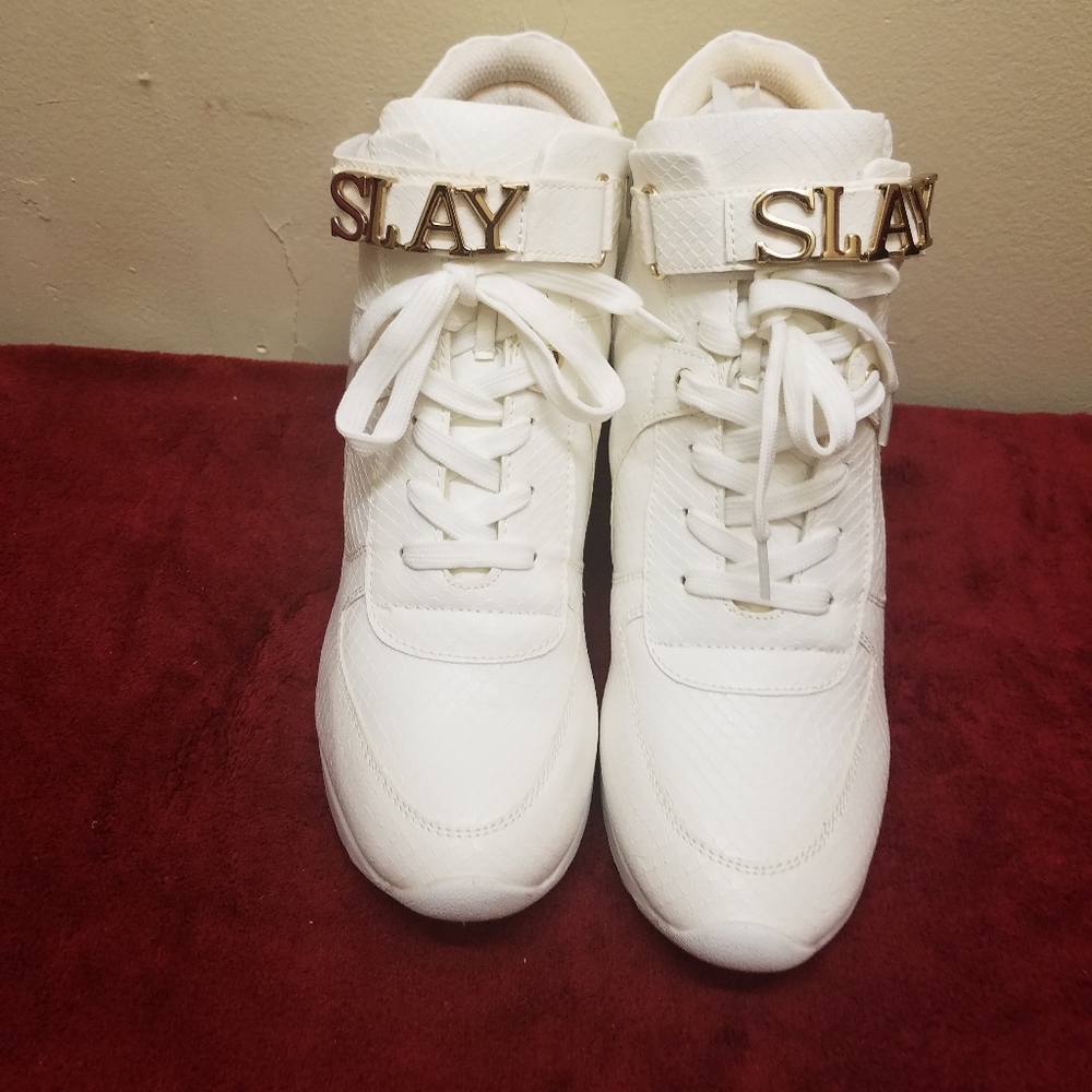 White Wedge Sneakers